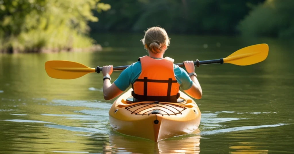 do you have to wear life jackets in a kayak - lady wearing life jacket