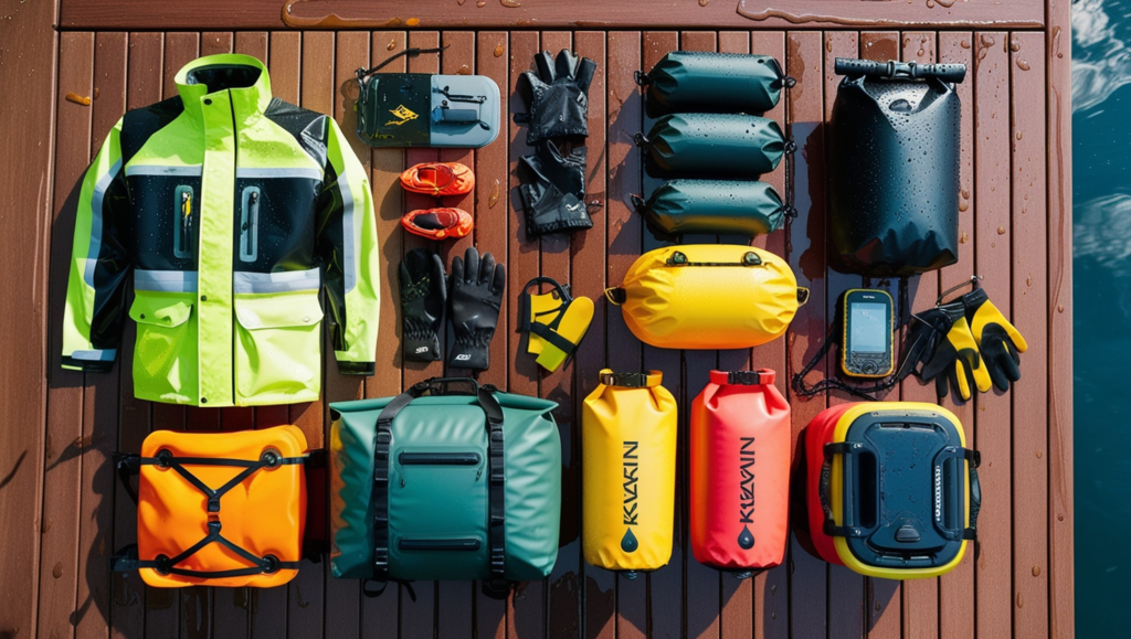 A_flatlay_composition_of_essential_rain_ka_3_kayaking in the rain