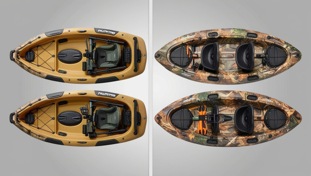 Comparison of basic versus customized hunting kayak setups