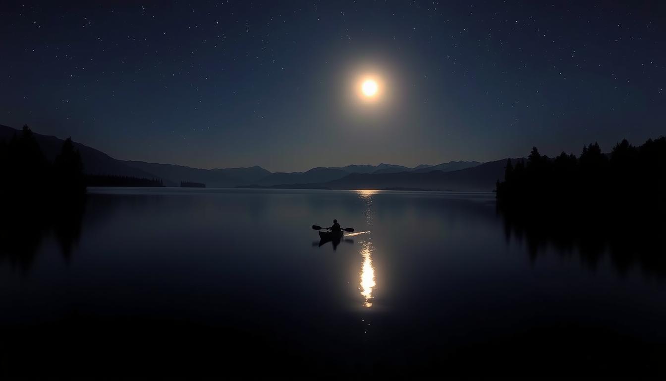 Moonlight Kayaking at night