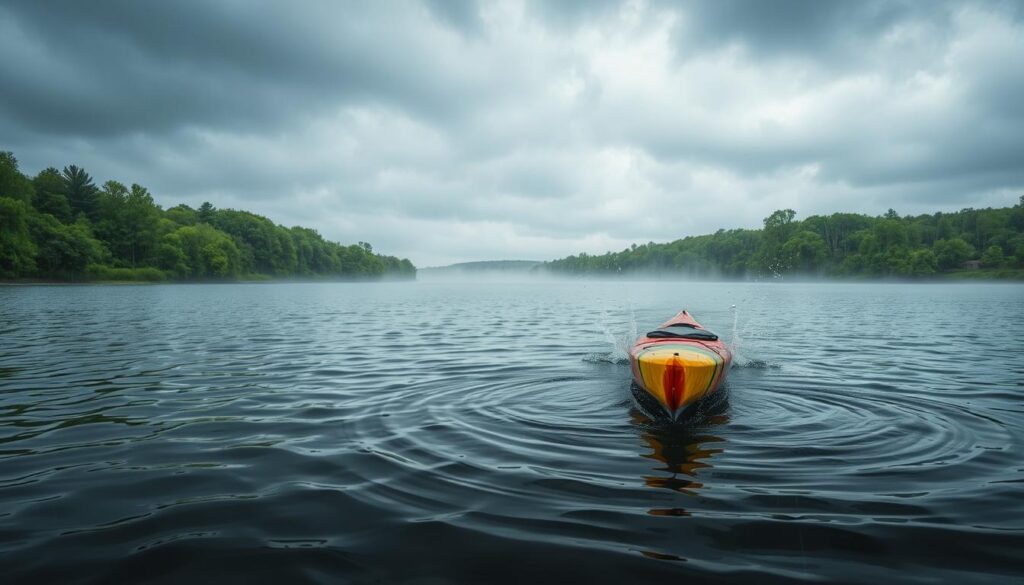 kayaking in rain