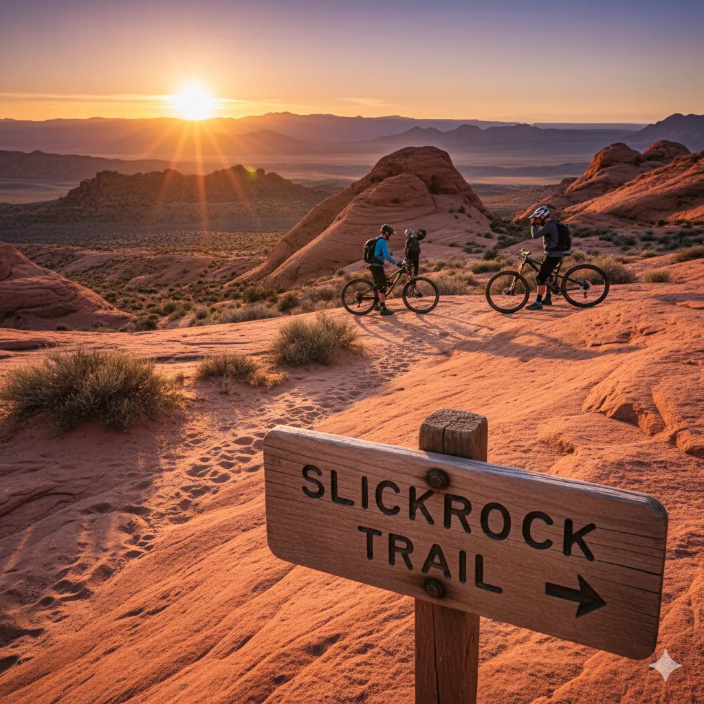 moab mountain biking trail sign