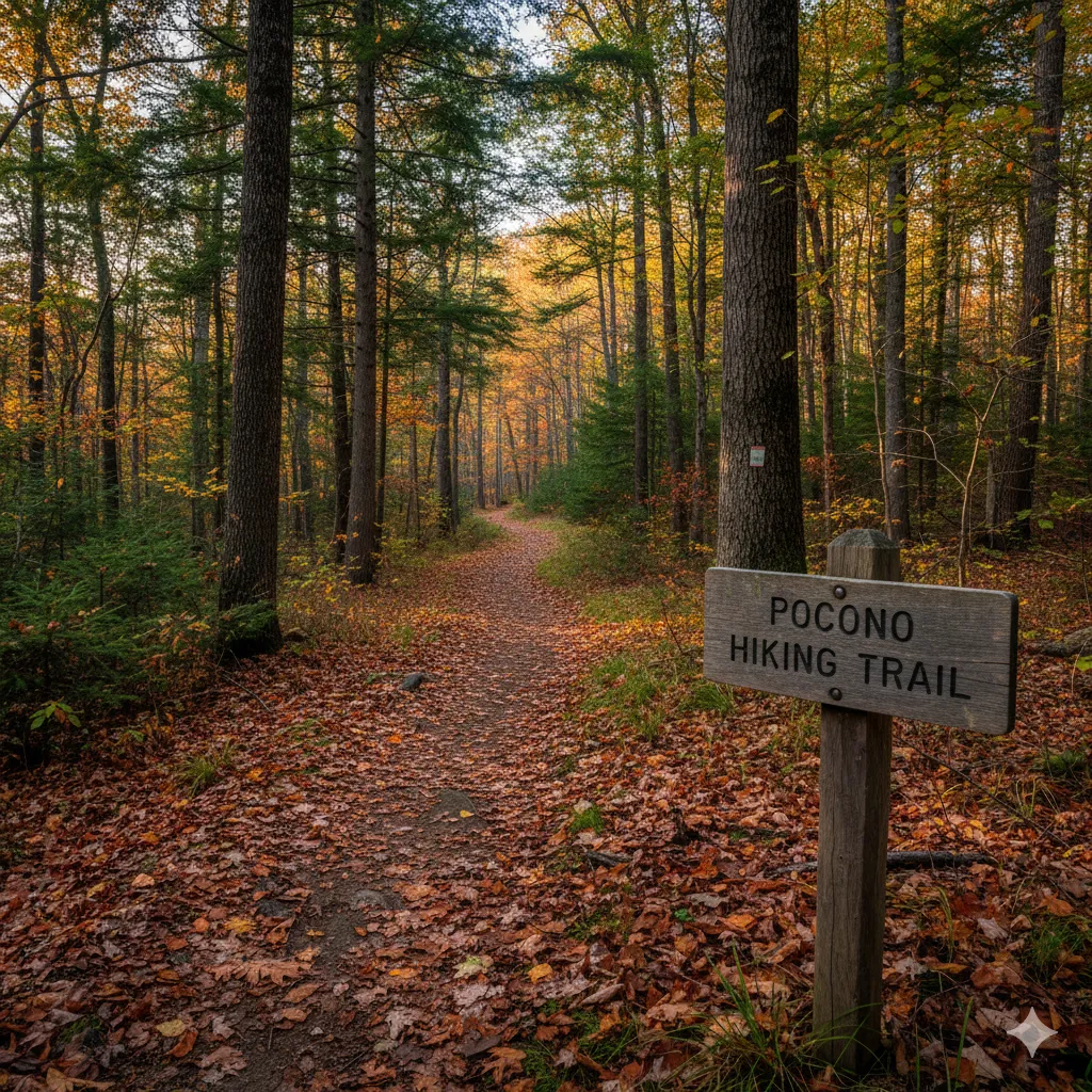 poconos hiking forest trail